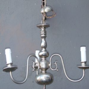 3 Arm nickle plated Dutch chandelier