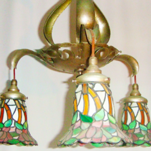 3 Arm Lead Glass Chandelier