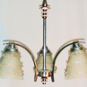 3 arm Art Deco Chandelier