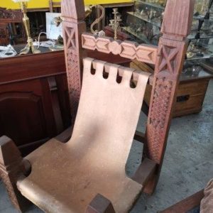 Handcrafted solid wood crown chair