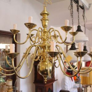 18 Arm Brass Flemish Chandelier