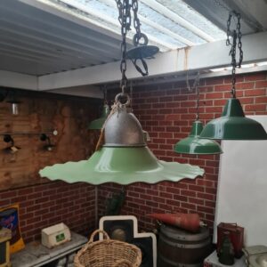 Frilled Green Enamel Pendant