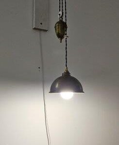 Rise & Fall Wall light with Half dome Brass shade