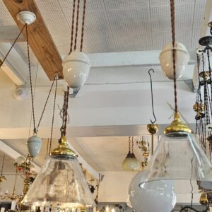 Antique porcelain rise and fall with clear glass